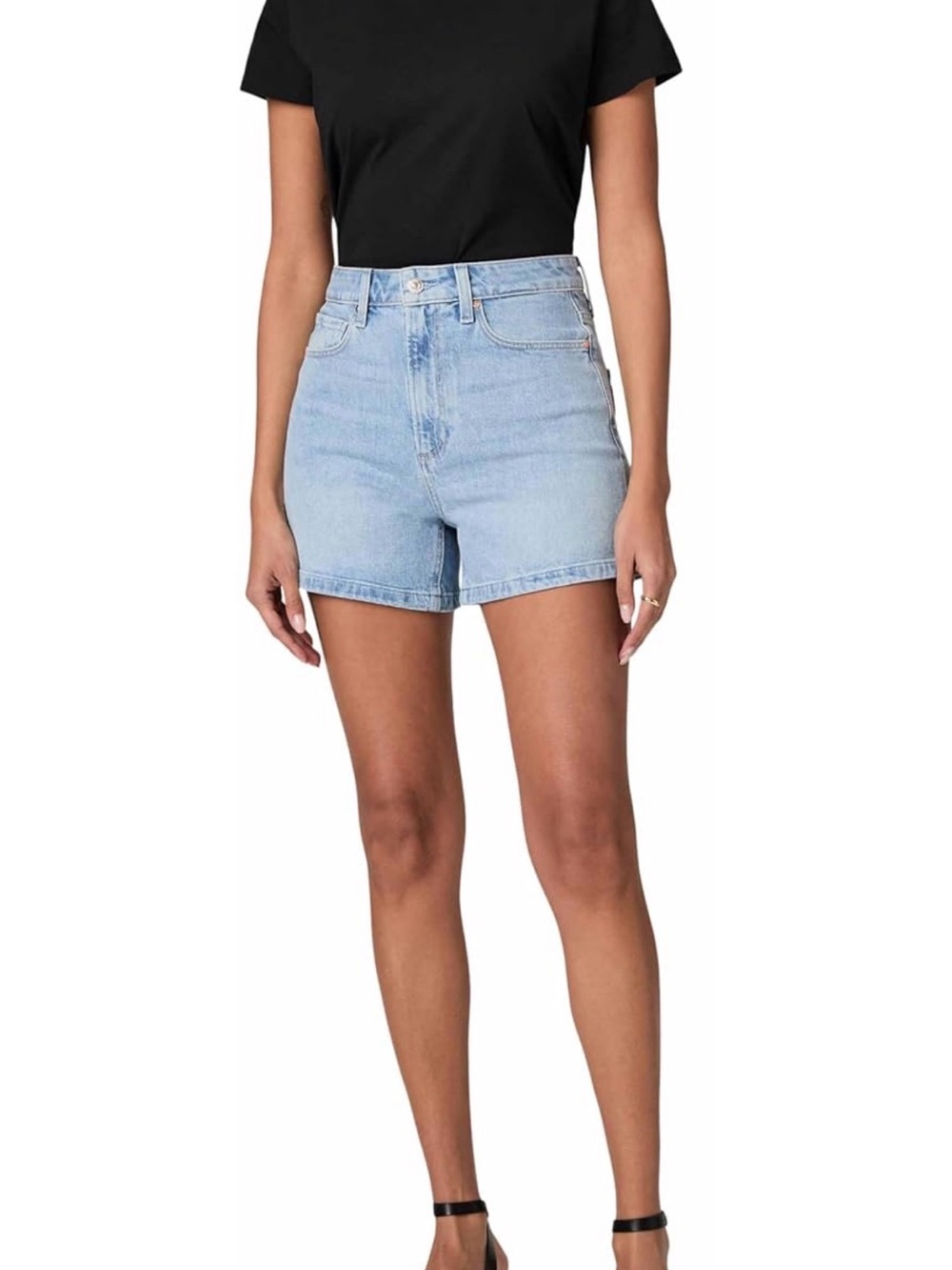 PAIGE Light Blue High-Rise Jean Shorts
